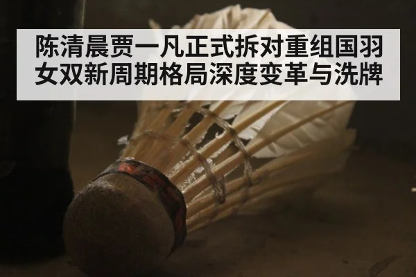 陈清晨贾一凡正式拆对重组国羽女双新周期格局深度变革与洗牌
